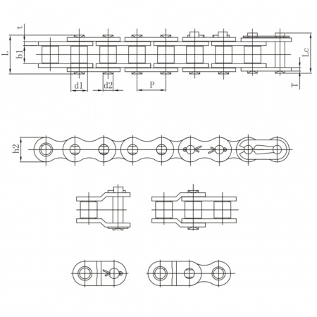 Цепь приводная роликовая однорядная 05B-1X5MTR Universal